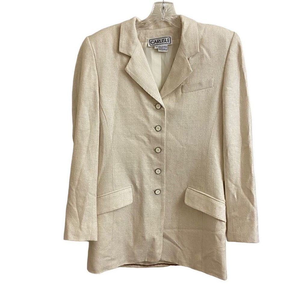 Carlisle Vintage Cream Silk Blazer Size 8